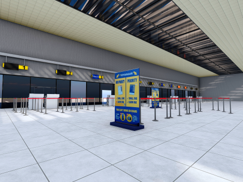 Koleksi Bandara dengan Interior Model 3D