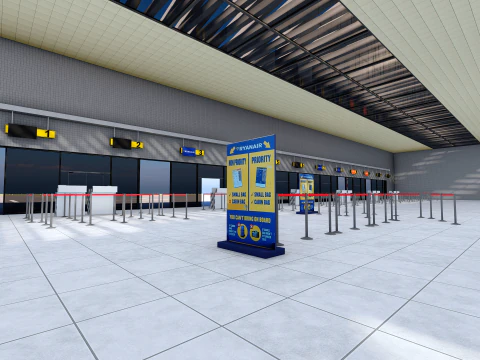 Collezione aeroportuale con interni Modello 3D