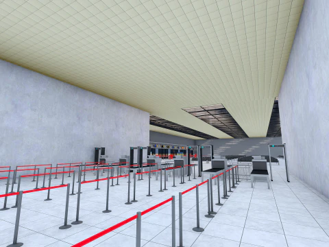 Collezione aeroportuale con interni Modello 3D