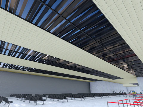 Collezione aeroportuale con interni Modello 3D