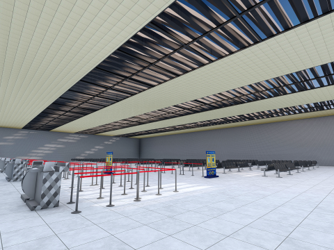 Koleksi Bandara dengan Interior Model 3D