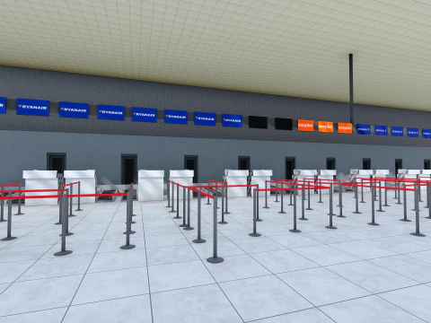 Collezione aeroportuale con interni Modello 3D