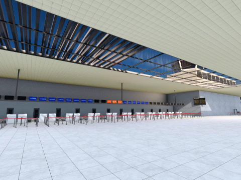 Collezione aeroportuale con interni Modello 3D