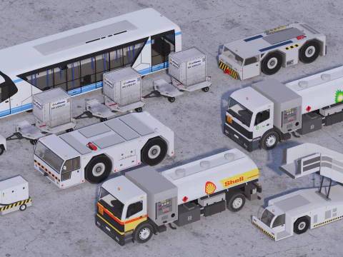 Collezione aeroportuale con interni Modello 3D