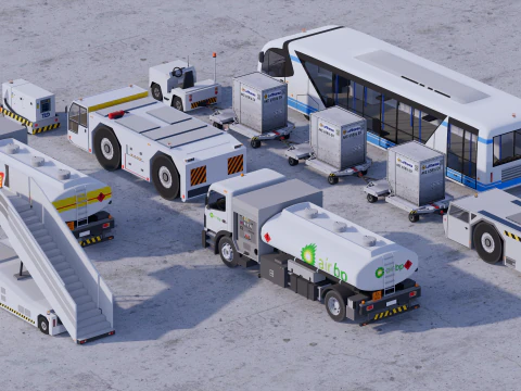 Collezione aeroportuale con interni Modello 3D