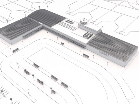 Collezione aeroportuale con interni Modello 3D