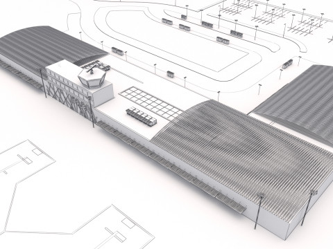Koleksi Bandara dengan Interior Model 3D