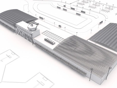 Collezione aeroportuale con interni Modello 3D