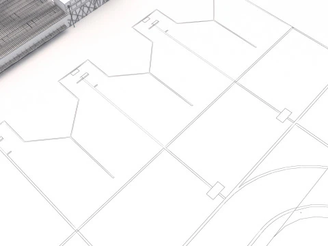 Collezione aeroportuale con interni Modello 3D