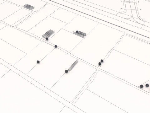 Collezione aeroportuale con interni Modello 3D