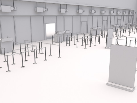 Koleksi Bandara dengan Interior Model 3D
