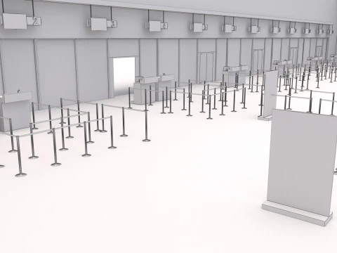 Collezione aeroportuale con interni Modello 3D
