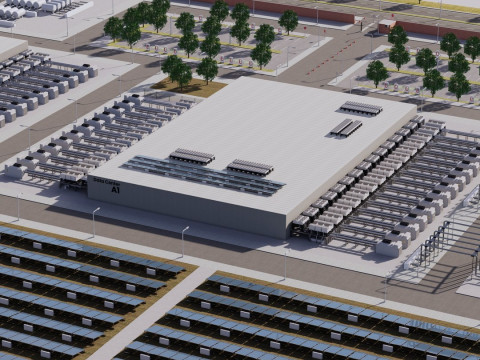 Edificio del centro de datos de Apple con interior Modelo 3D