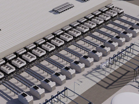 Apple Data Center Building with Interior 3D Model