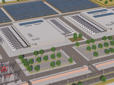 Apple Data Center Building with Interior 3D Model