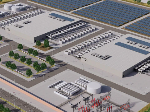 Apple Data Center Building with Interior 3D Model