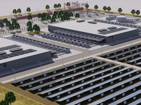 Apple Data Center Building with Interior 3D Model