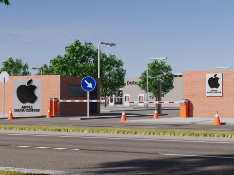 Gedung Pusat Data Apple dengan Interior Model 3D