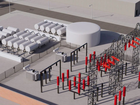 Apple Data Center Building with Interior 3D Model