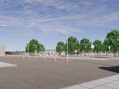 Apple Data Center Building with Interior 3D Model