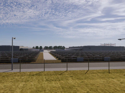 Apple Data Center Building with Interior 3D Model