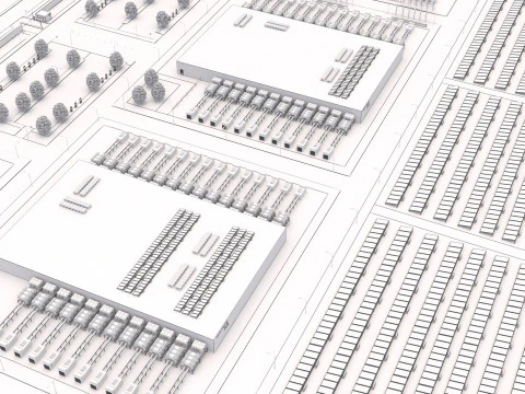 Apple Data Center Building with Interior 3D Model