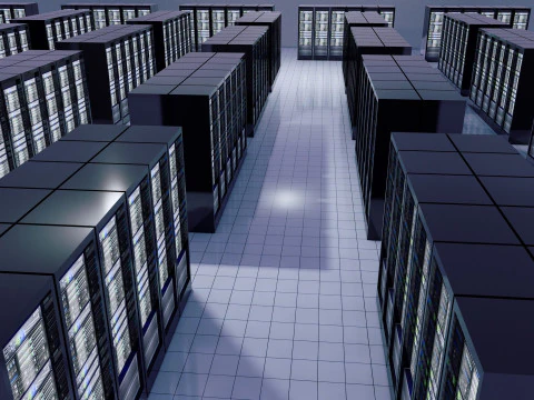 Apple Data Center Building with Interior 3D Model