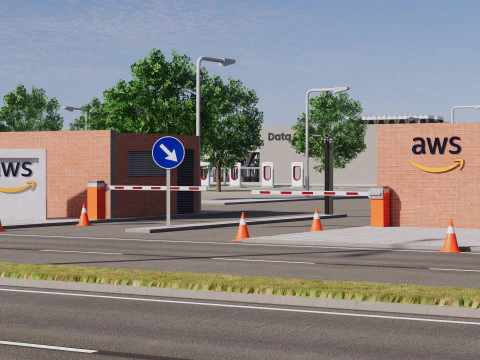 Aws Amazon Data Center Building with Interior 3D Model