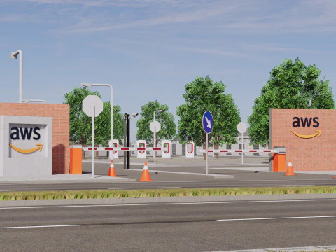 Aws Amazon Data Center Building with Interior 3D Model