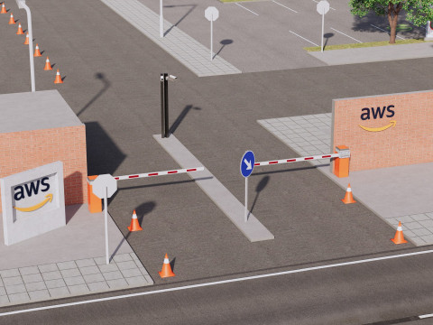 내부가 포함된 AWS Amazon 데이터 센터 건물 3D 모델