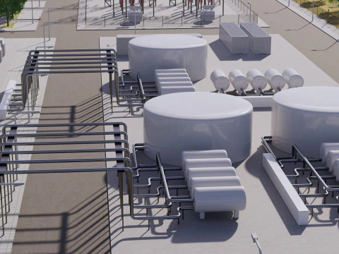 Aws Amazon Data Center Building with Interior 3D Model