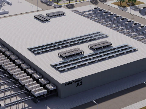 Aws Amazon Data Center Building with Interior 3D Model