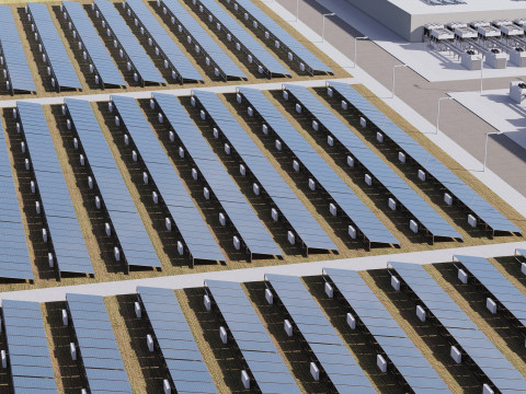 내부가 포함된 AWS Amazon 데이터 센터 건물 3D 모델