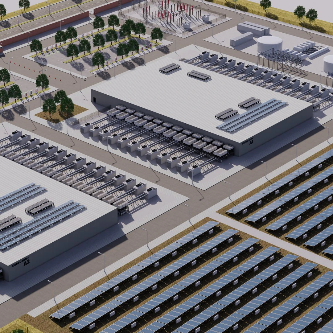 Edificio del data center di Google con interni Modello 3D .c4d .max .obj .3ds .fbx .stl .blend