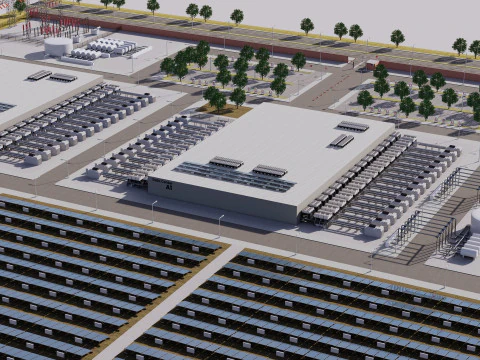 Edificio del data center di Google con interni Modello 3D