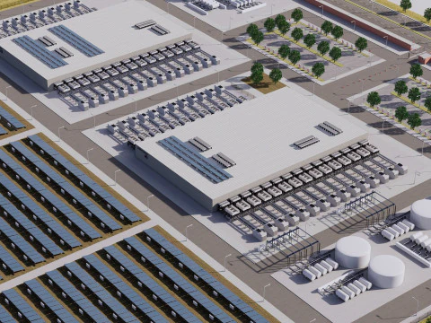 Edificio del data center di Google con interni Modello 3D