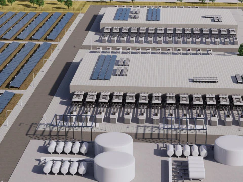 Edificio del data center di Google con interni Modello 3D