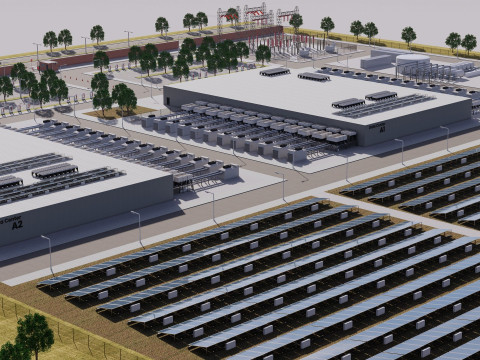 Google Datacentergebouw met interieur 3D Model