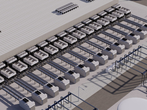 Google Datacentergebouw met interieur 3D Model