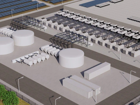 Edificio del data center di Google con interni Modello 3D