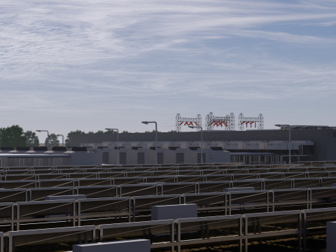 Google Datacentergebouw met interieur 3D Model