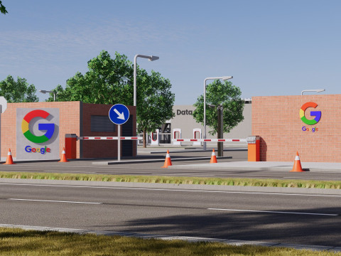 Google Datacentergebouw met interieur 3D Model