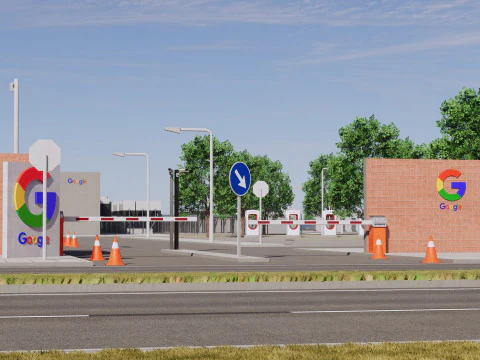 Edificio del data center di Google con interni Modello 3D