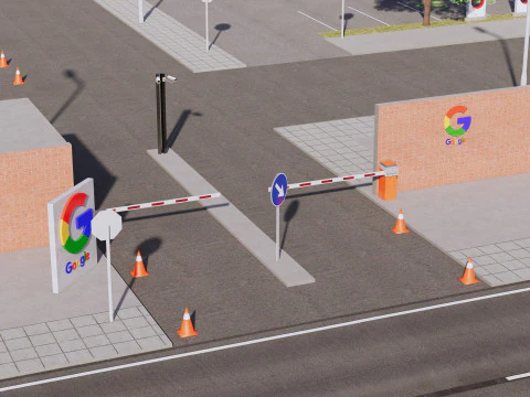 Edificio del data center di Google con interni Modello 3D