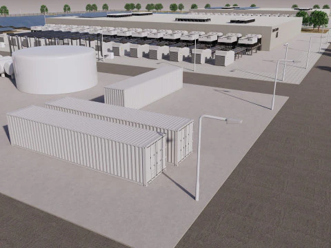 Edificio del data center di Google con interni Modello 3D
