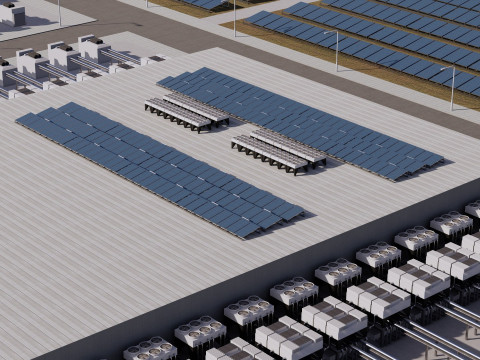 Google Datacentergebouw met interieur 3D Model