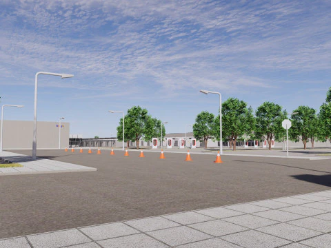 Edificio del data center di Google con interni Modello 3D