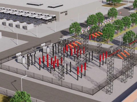 Edificio del data center di Google con interni Modello 3D