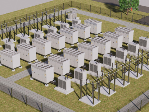 Centrale électrique de stockage sur batterie Modèle 3D