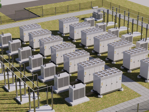 Centrale électrique de stockage sur batterie Modèle 3D